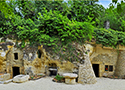 Courtyard of the first farm of the Rochemenier troglo museum